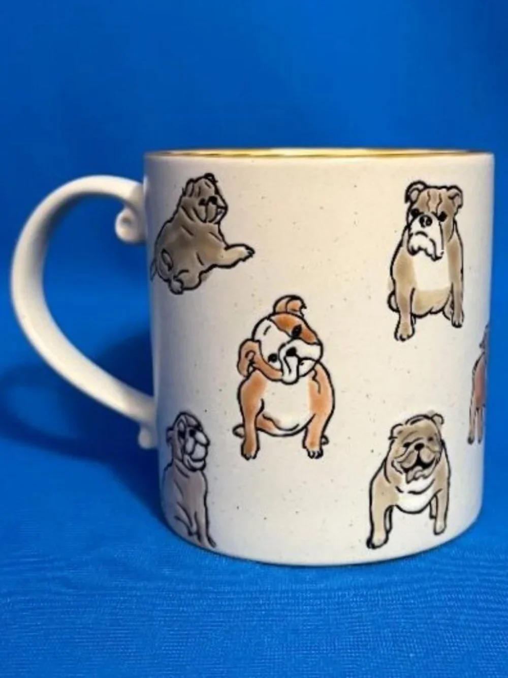 NEW ENGLISH BULLDOG & PAW PRINT GORGEOUS & ADORABLE 21 OZ / 21 OUNCES MUG / CUP